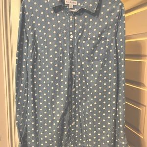 Kim rogers polka dot button down